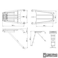 Платформа носовая с трапом 4 ступени черные 040246BT от прозводителя Техномарин