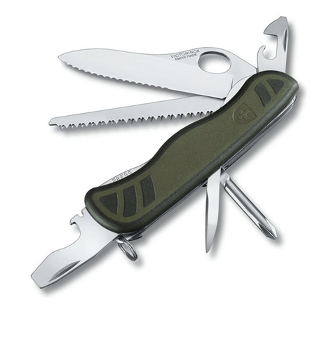 Нож Victorinox Soldiers Knife, 111 мм, 10 функций, зеленый 0.8461.MWCH от прозводителя Victorinox