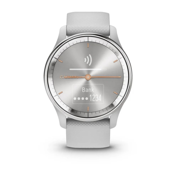 Garmin Vivomove Trend - 40 мм | Silver Stainless Steel Bezel with Mist Grey Case and Silicone Band