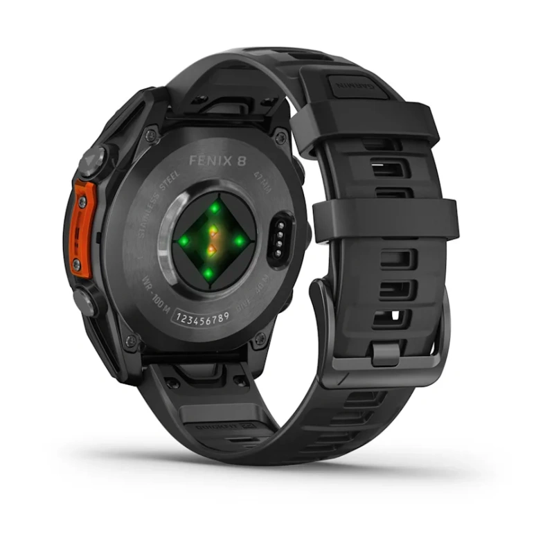 Garmin Fenix 8 - 47 мм AMOLED | Slate grey with Black silicone band