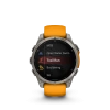 Garmin Fenix 8 - 47 мм AMOLED | SAPPHIRE | Titanium with Spark orange/graphite silicone band
