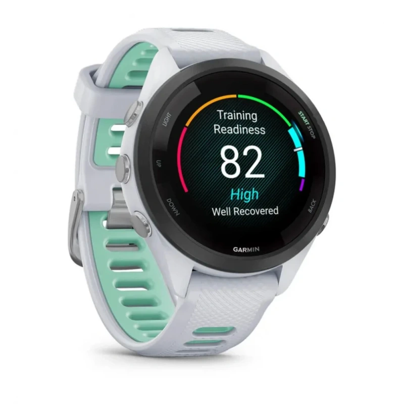 Garmin Forerunner 265s - 42 мм | Black Bezel with Whitestone Case and Whitestone/Neo Tropic Silicone Band