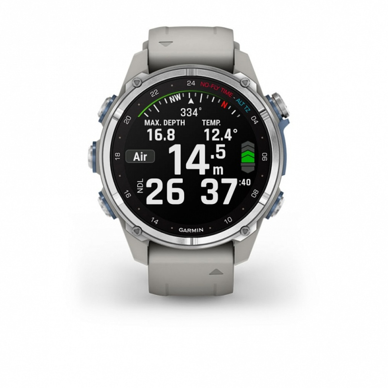 Garmin Descent Mk3 - 43 мм | steel/grey silicone band