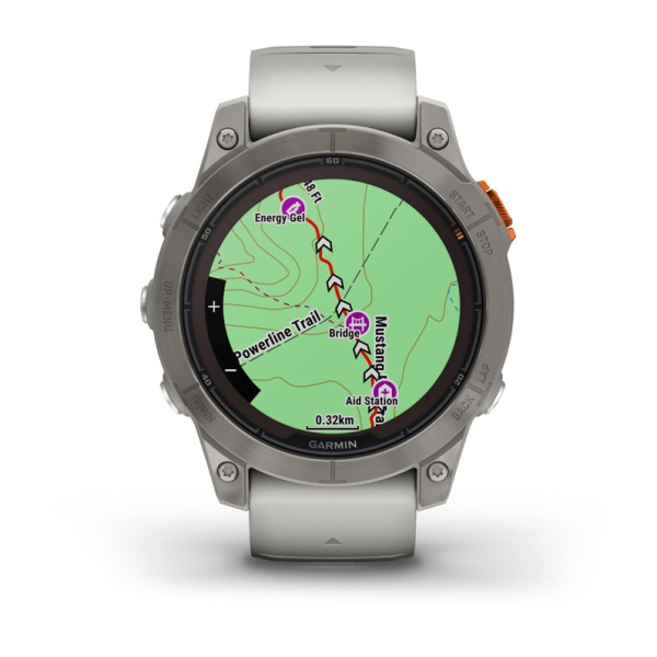 Garmin Fenix 7 Pro Sapphire Solar титановый серый с серо-оранжевым ремешком 010-02777-21 от прозводителя Garmin