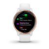 Garmin Venu 2s - 40 мм Премиум-функции | Rose Gold Stainless Steel Bezel with White Case and Silicone Band