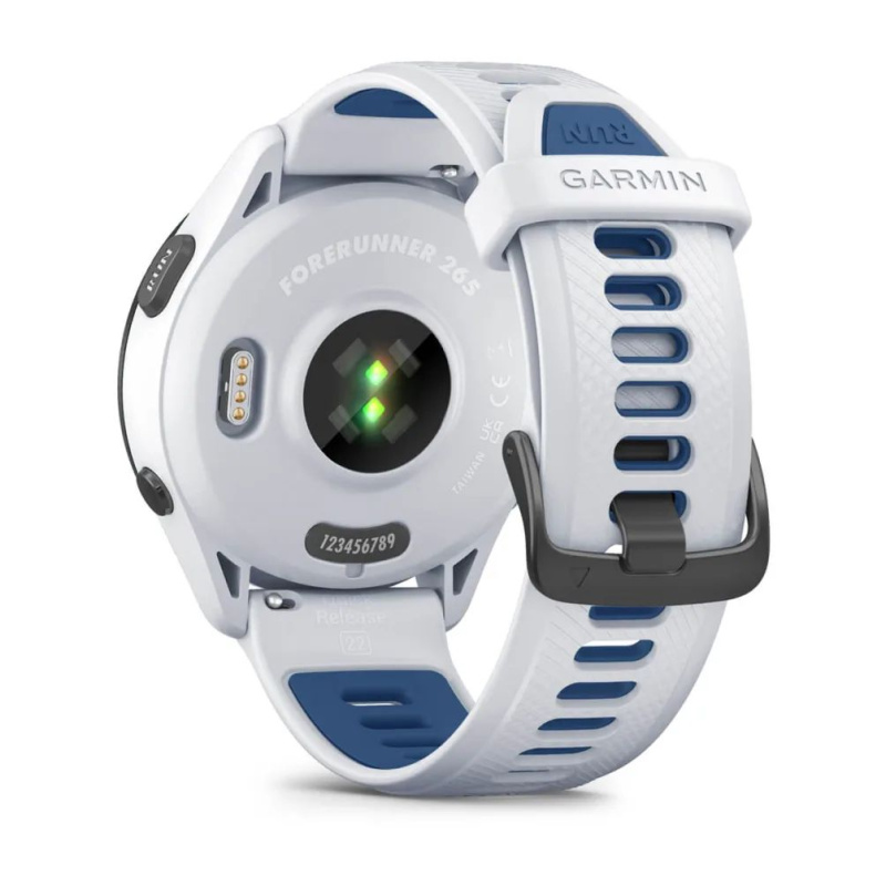 Garmin Forerunner 265 - 46 мм | Black Bezel with Whitestone Case and Whitestone/Tidal Blue Silicone Band